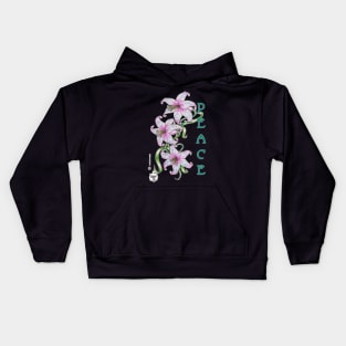 PEACE SIGNS ON LILIES.....  :) !!! Kids Hoodie